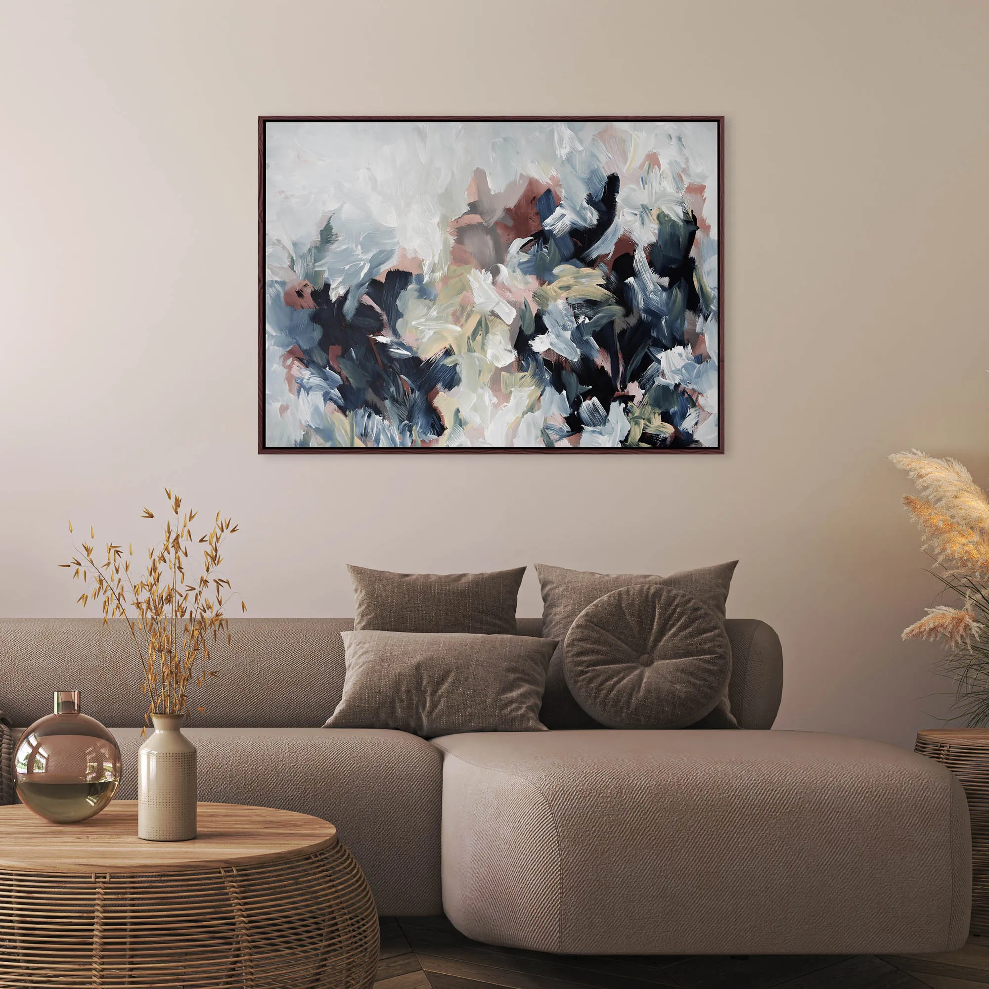 Abstract 449 Framed Canvas