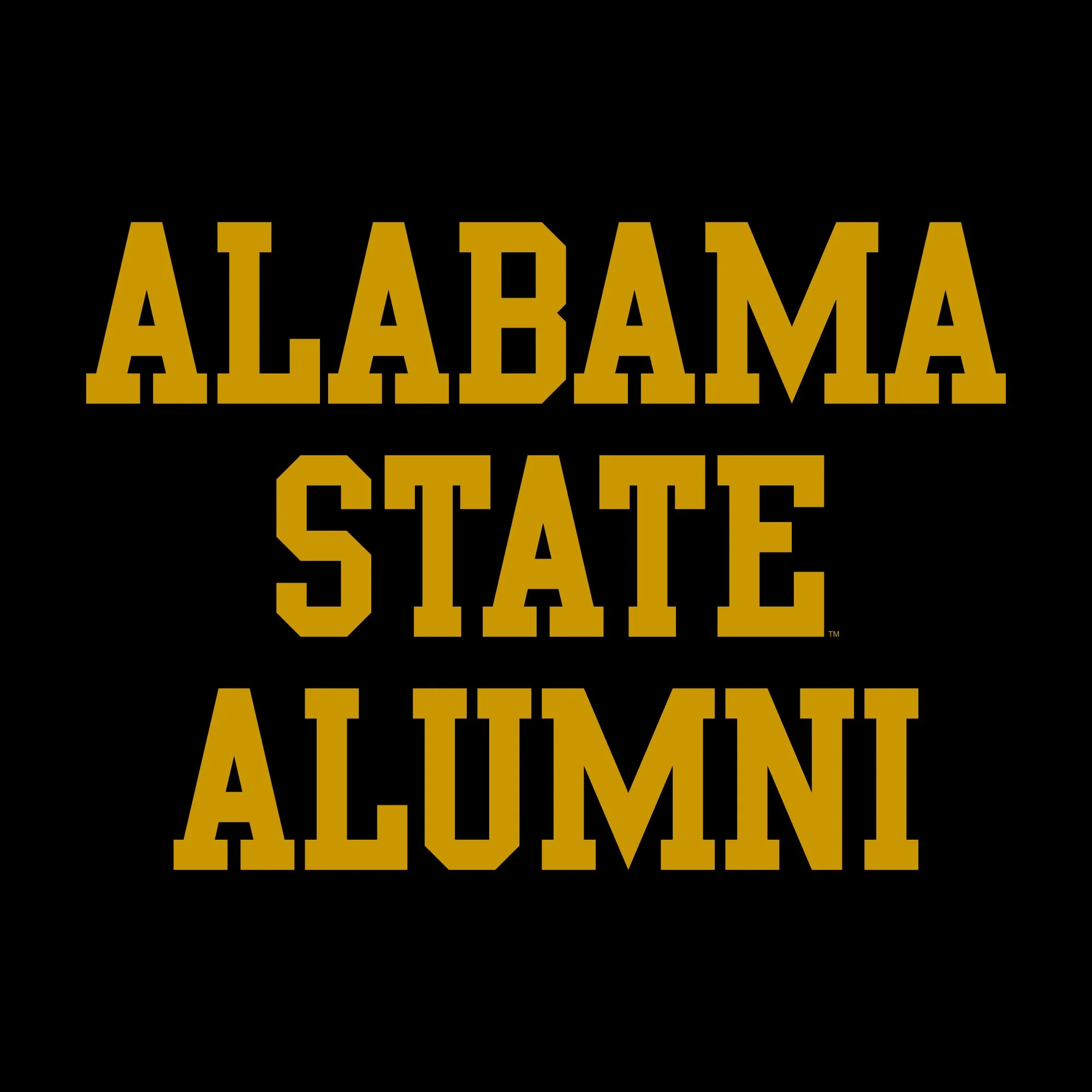 Alabama State University Hornets Basic Block Alumni Short Sleeve T Shirt - Black