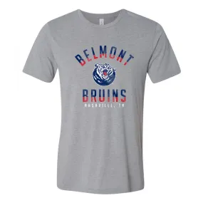 Belmont University Bruins Division Arch Canvas Triblend Short Sleeve T Shirt - Athletic Grey