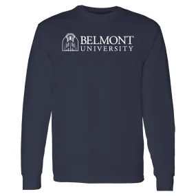 Belmont University Bruins Institutional Logo Cotton Long Sleeve T Shirt - Navy