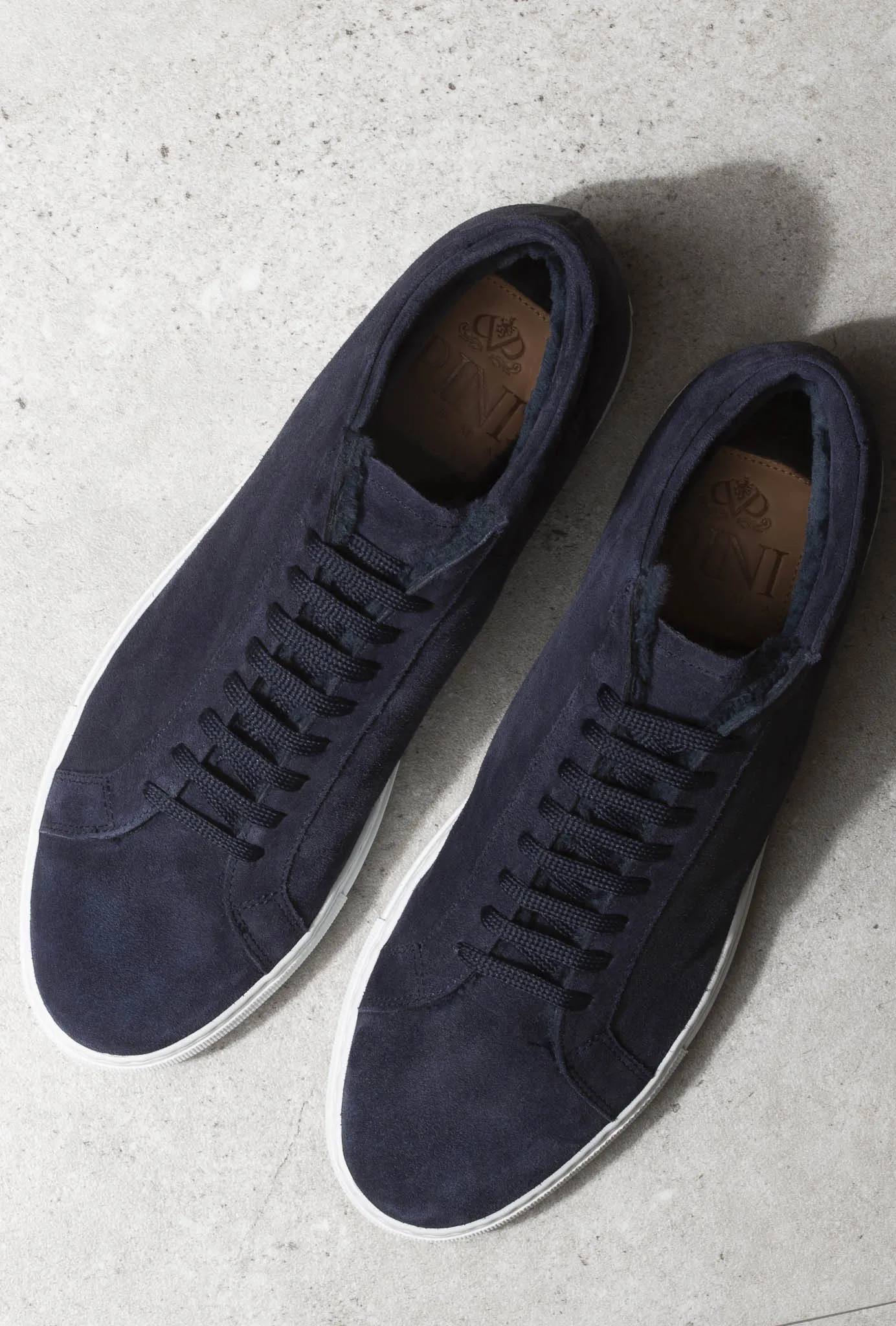 Blue Mid Top Sneakers - Made In Italy