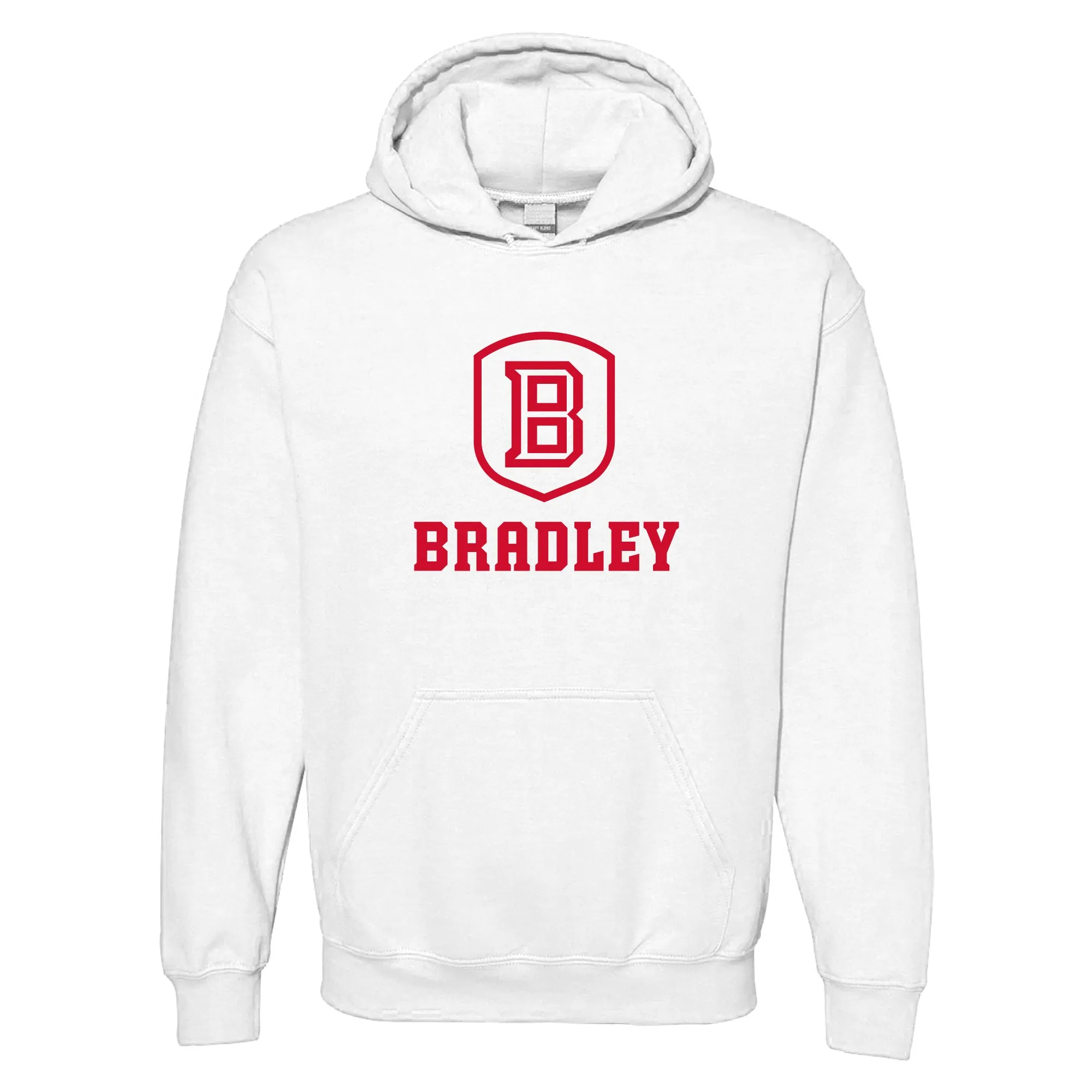 Bradley University Braves Primary Logo Heavy Blend Hoodie - White