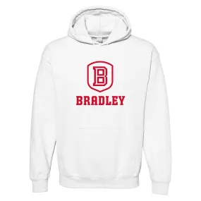 Bradley University Braves Primary Logo Heavy Blend Hoodie - White