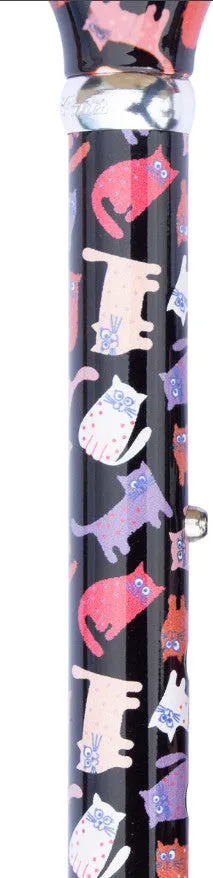 Classic Canes Folding Fashion Derby Cane Crazy Cats