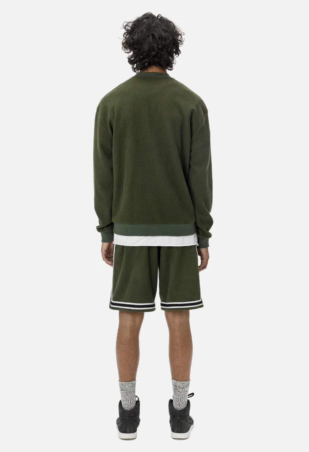 Corduroy Basketball Shorts / Olive