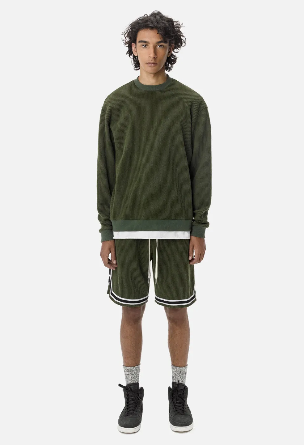 Corduroy Basketball Shorts / Olive