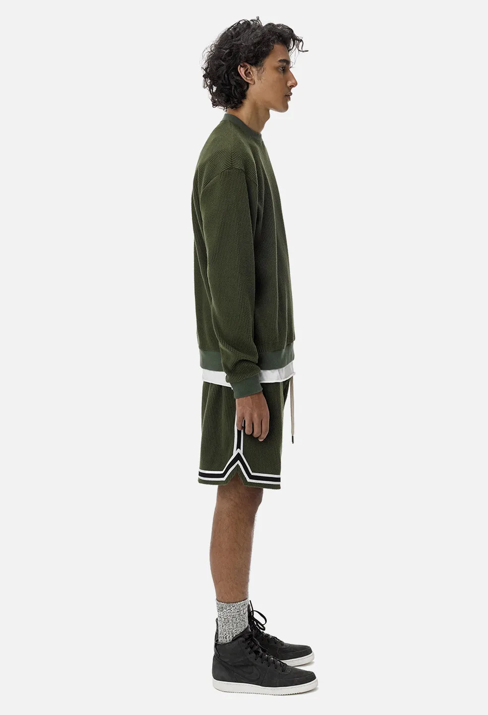 Corduroy Basketball Shorts / Olive