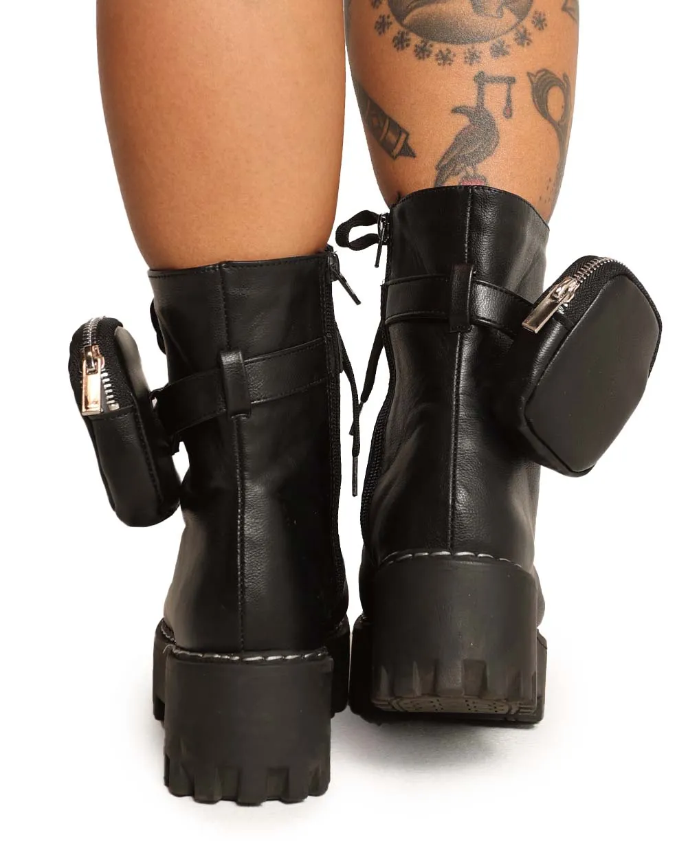 Dark Jester Platform Boots with Pouch