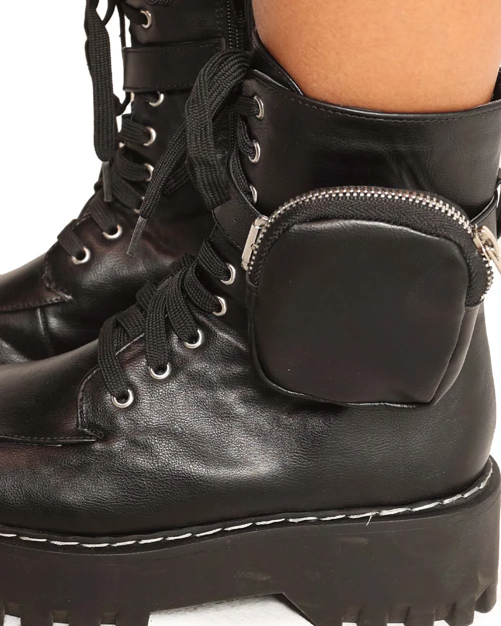 Dark Jester Platform Boots with Pouch