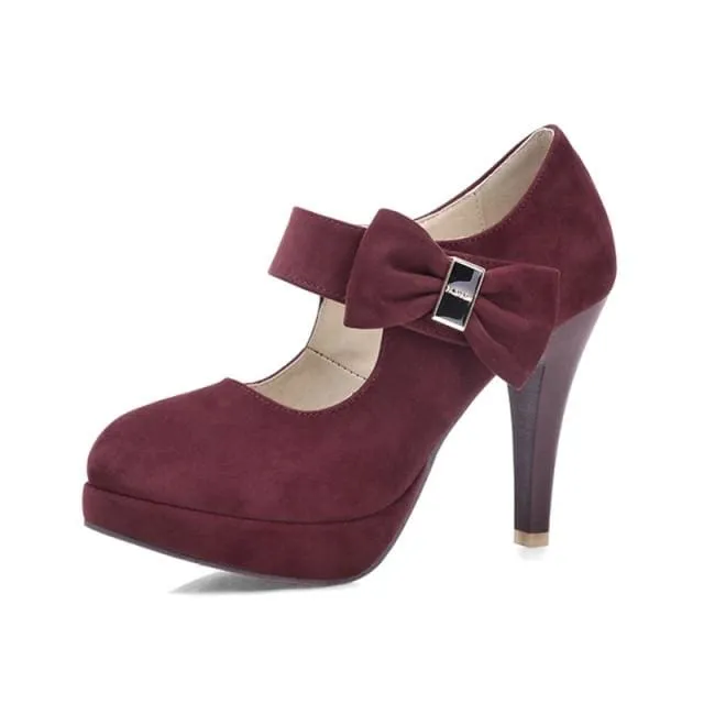 Fashion Bowtie Butterfly Knot Women Spike Heels