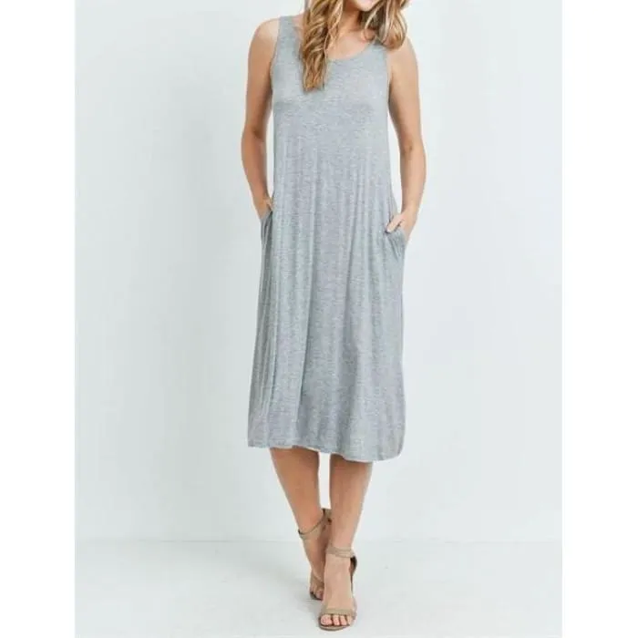 Gray Lace-Up Back Dress/Cover-Up