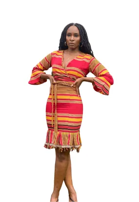 Kirabo Two piece Skirt and Wrap Top Set