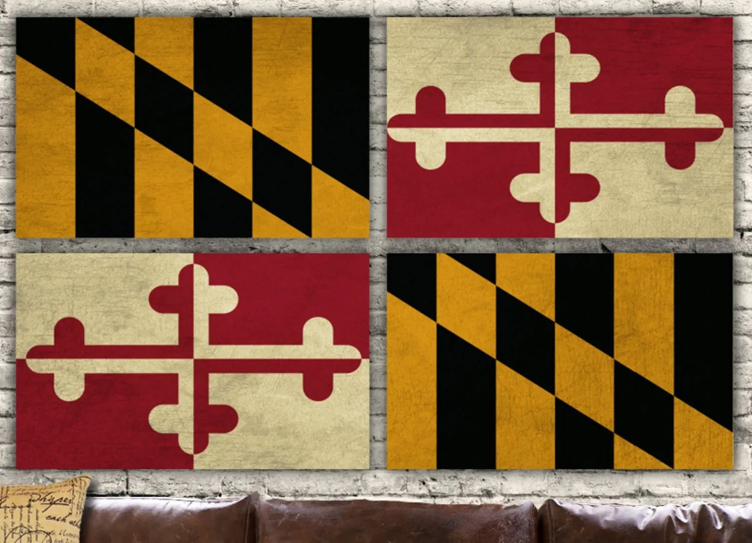 Maryland State Flag Canvas Wall Art