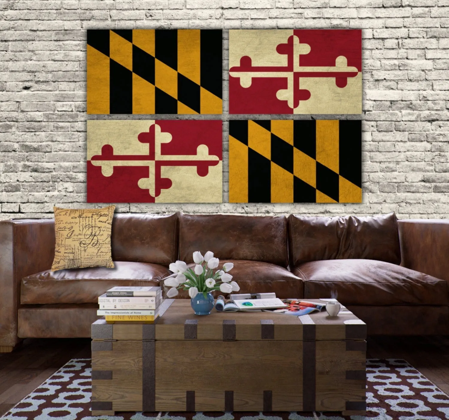 Maryland State Flag Canvas Wall Art