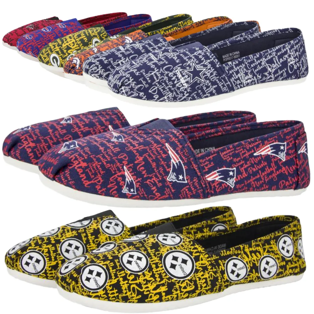 NFL Womens Script Print Canvas Shoes - Pick Your Team!