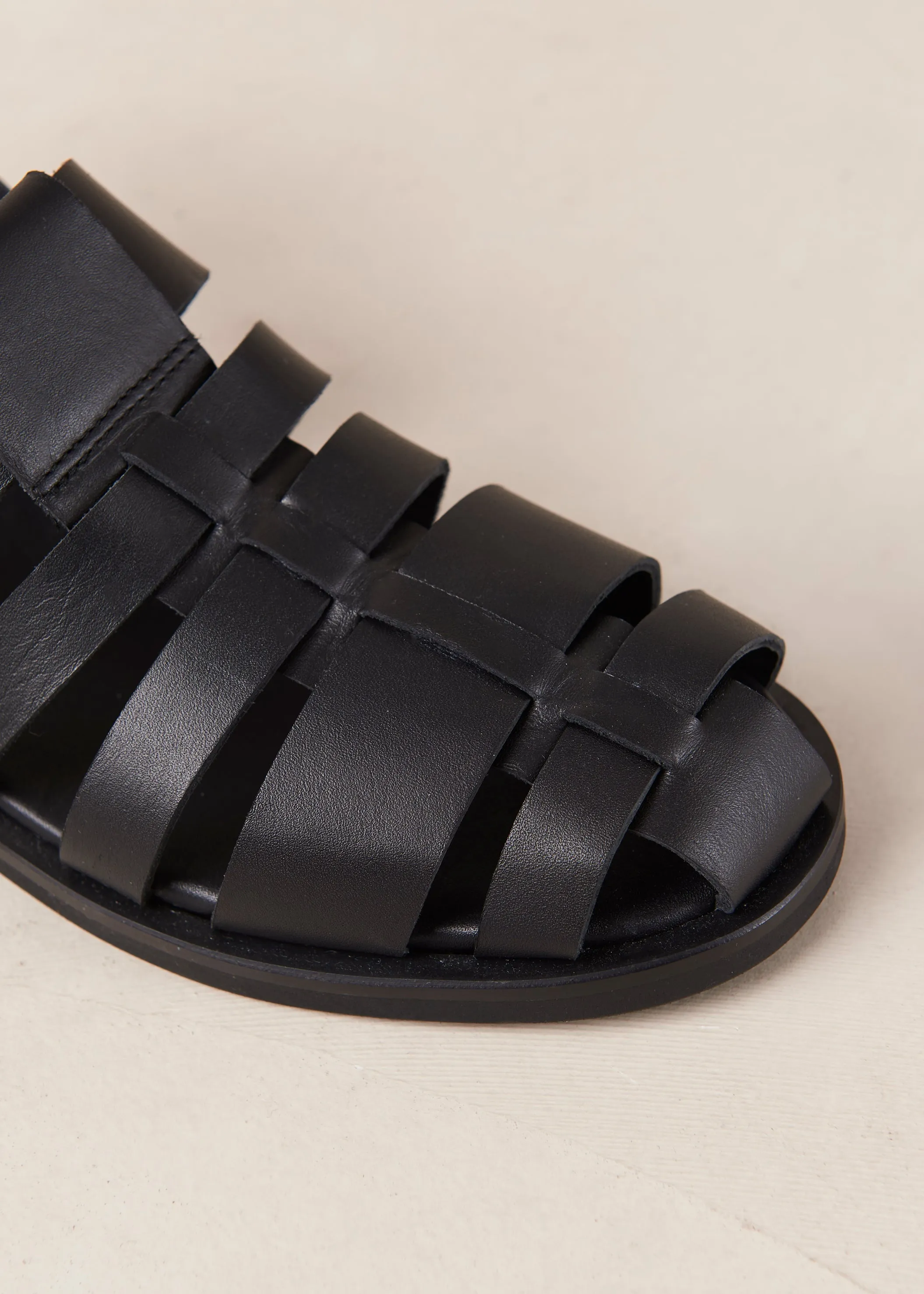 Perry Black Leather Sandals