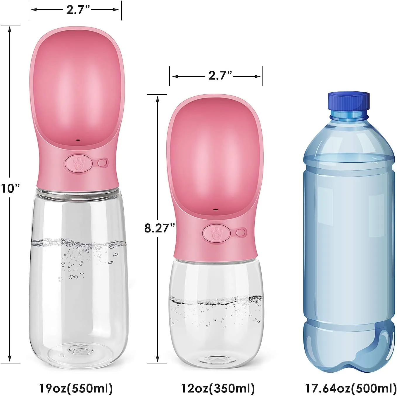 Portable Dog Water Bottle with Bowl Dispenser & Leak-Proof Design