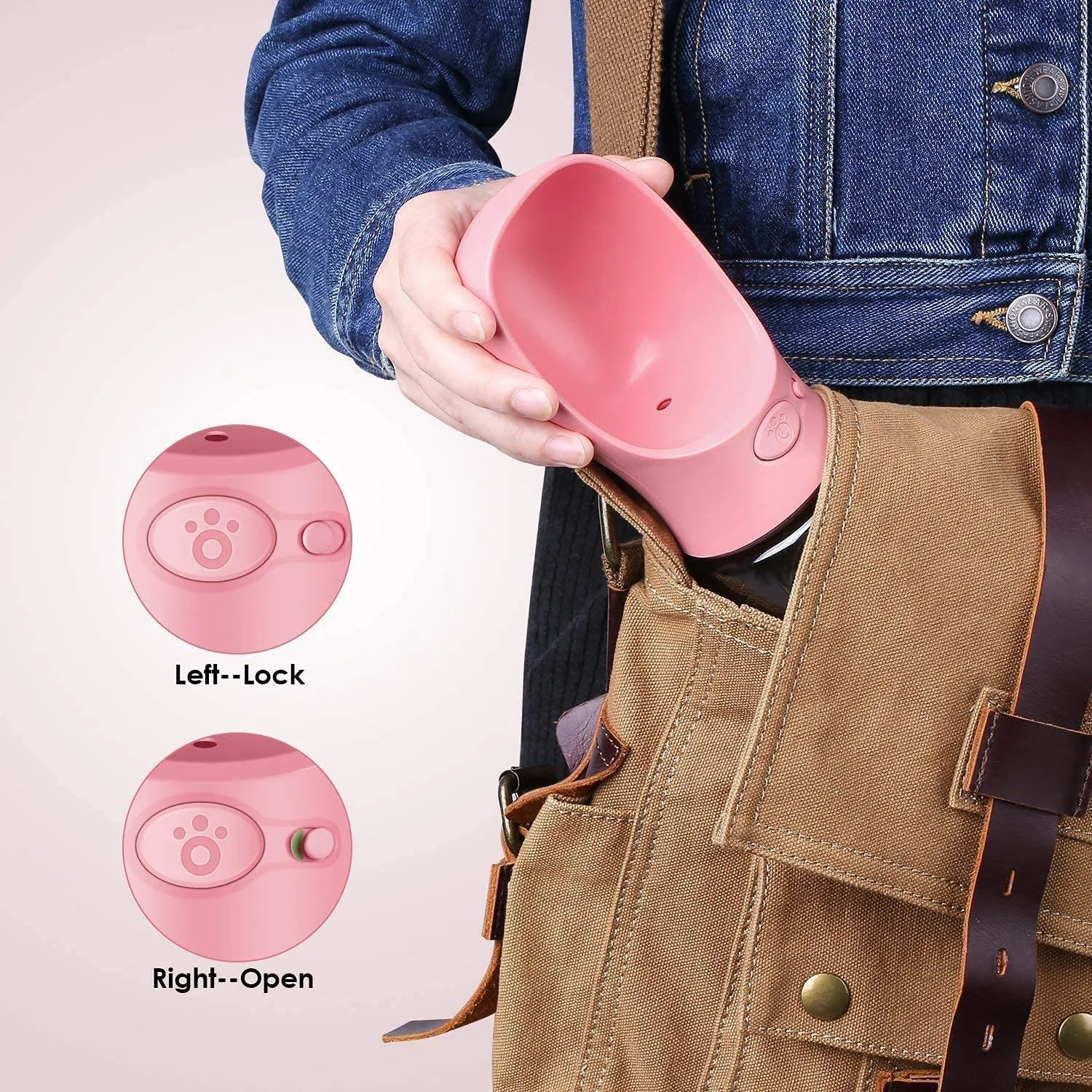 Portable Dog Water Bottle with Bowl Dispenser & Leak-Proof Design