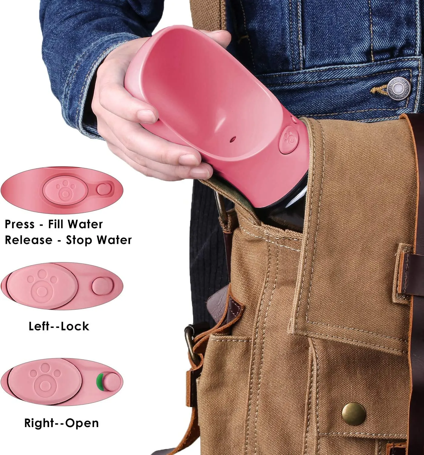 Portable Dog Water Bottle with Bowl Dispenser & Leak-Proof Design