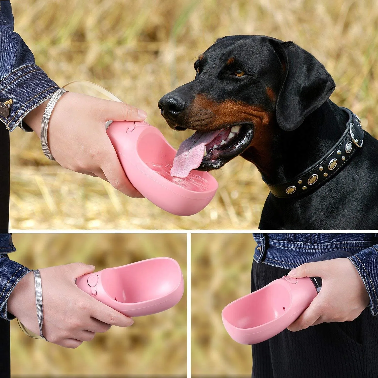 Portable Dog Water Bottle with Bowl Dispenser & Leak-Proof Design