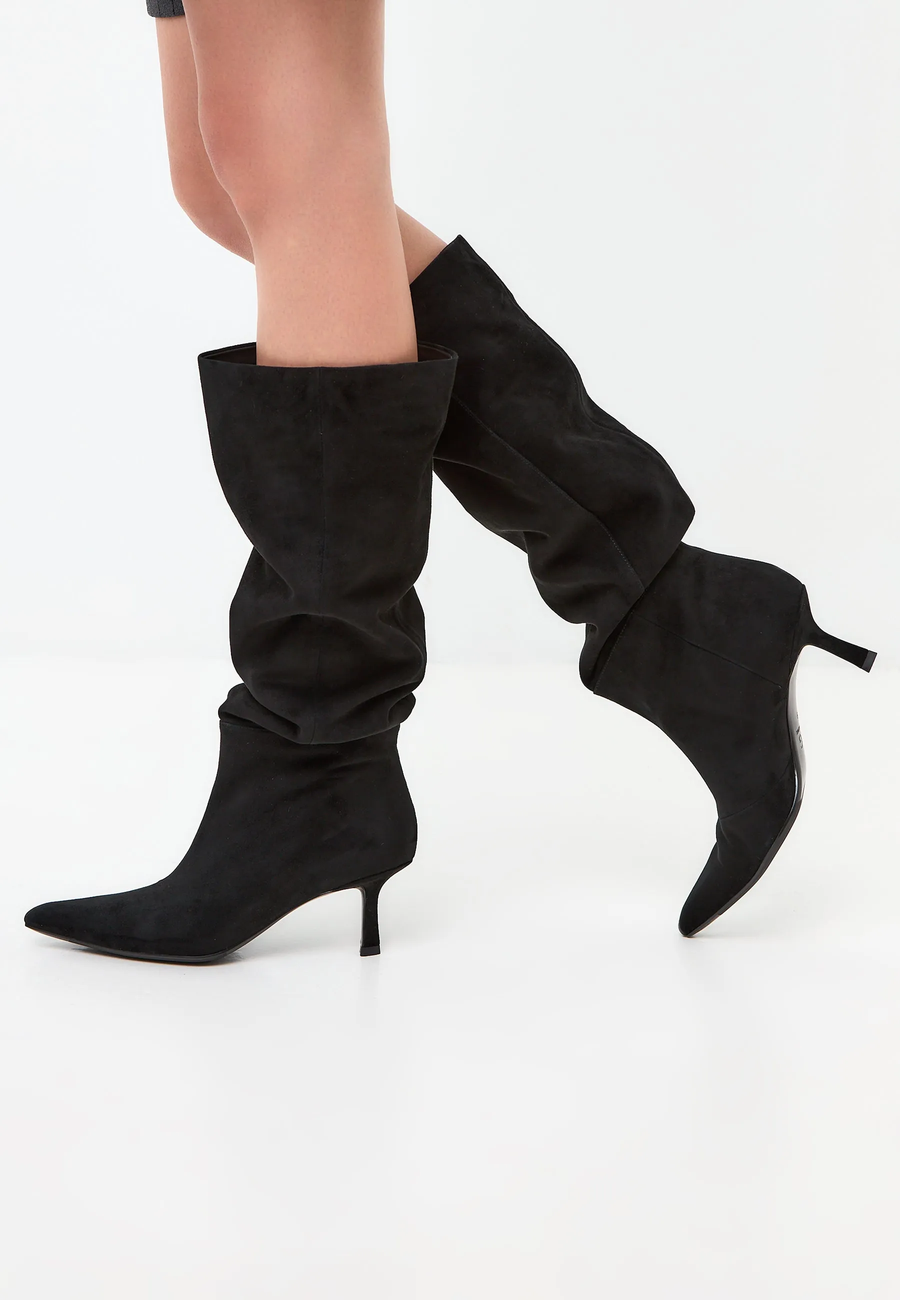 Suede Slouchy Boots Stella - Black