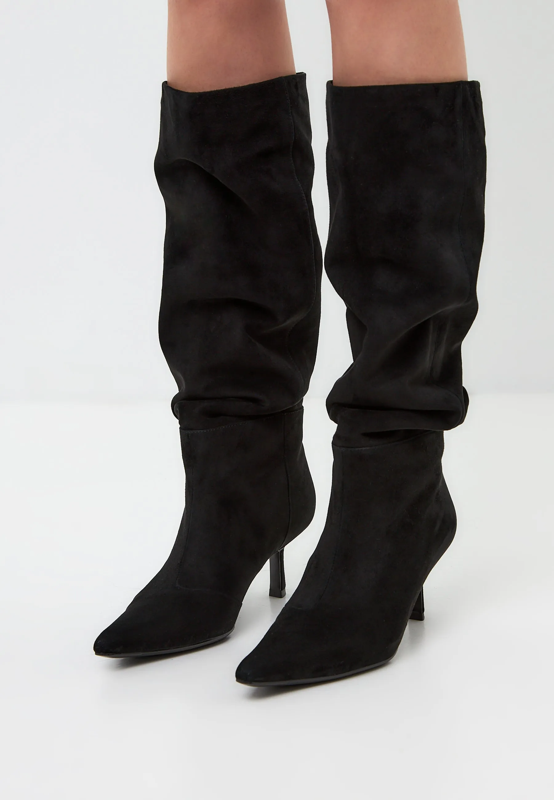 Suede Slouchy Boots Stella - Black